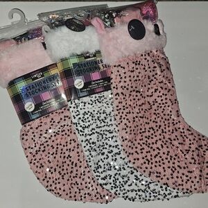 Sequin Unicorn Stocking Set - Pink, White, Black